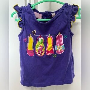 Kids Headquarters Purple Ruffle Flip Flop Tank Top 24 months